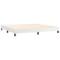 vidaXL Κρεβάτι Boxspring με Στρώμα & LED Λευκό 200x200 εκ. Συνθ. Δέρμα
