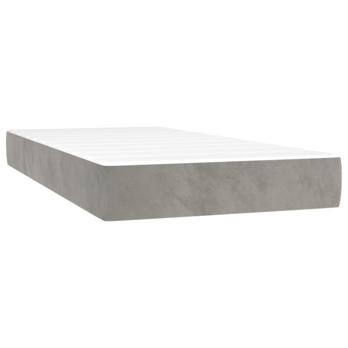 vidaXL Κρεβάτι Boxspring με Στρώμα & LED Αν.Γκρι 90x190 εκ. Βελούδινο