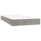 vidaXL Κρεβάτι Boxspring με Στρώμα & LED Αν.Γκρι 90x190 εκ. Βελούδινο