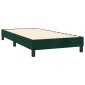 vidaXL Κρεβάτι Boxspring με Στρώμα & LED Σκ. Πράσινο 100x200εκ Βελούδο