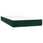vidaXL Κρεβάτι Boxspring με Στρώμα & LED Σκ. Πράσινο 100x200εκ Βελούδο
