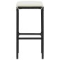 vidaXL Σκαμπό Μπαρ 3 τεμ. Μαύρα από Συνθετικό Ρατάν με Μαξιλάρια