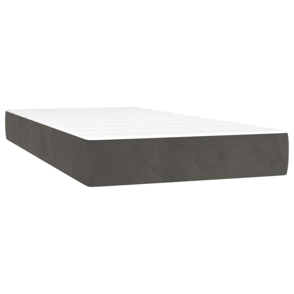 vidaXL Κρεβάτι Boxspring με Στρώμα & LED Σκ. Γκρι 80x200 εκ. Βελούδινο