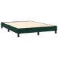 vidaXL Κρεβάτι Boxspring με Στρώμα & LED Σκ. Πράσινο 140x200εκ Βελούδο