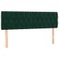 vidaXL Κρεβάτι Boxspring με Στρώμα & LED Σκ. Πράσινο 140x200εκ Βελούδο