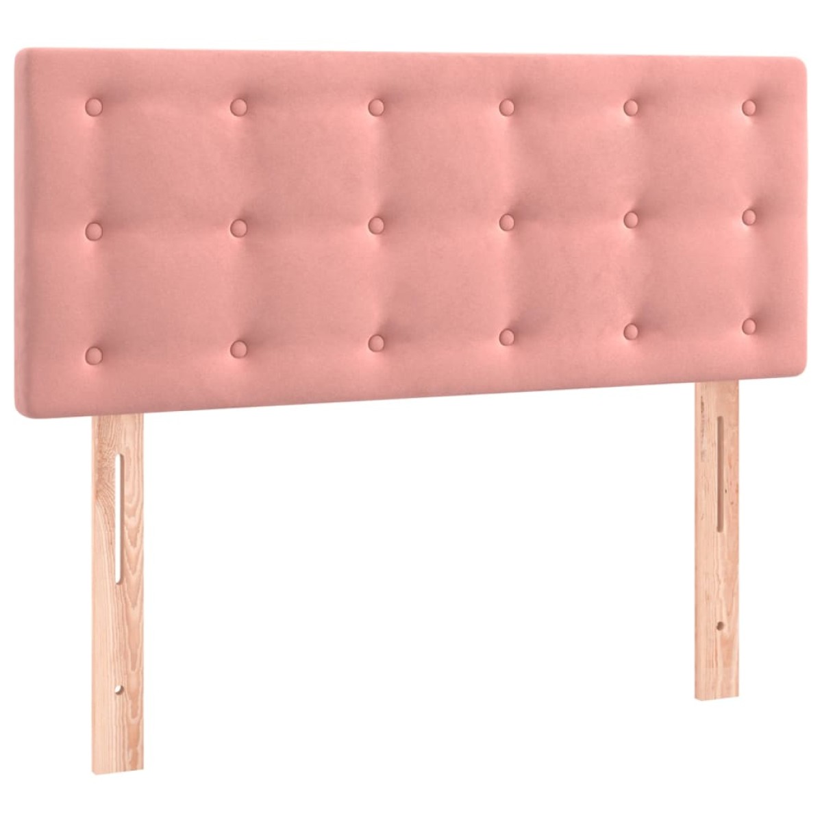 vidaXL Κρεβάτι Boxspring με Στρώμα & LED Ροζ 90x190 εκ. Βελούδινο