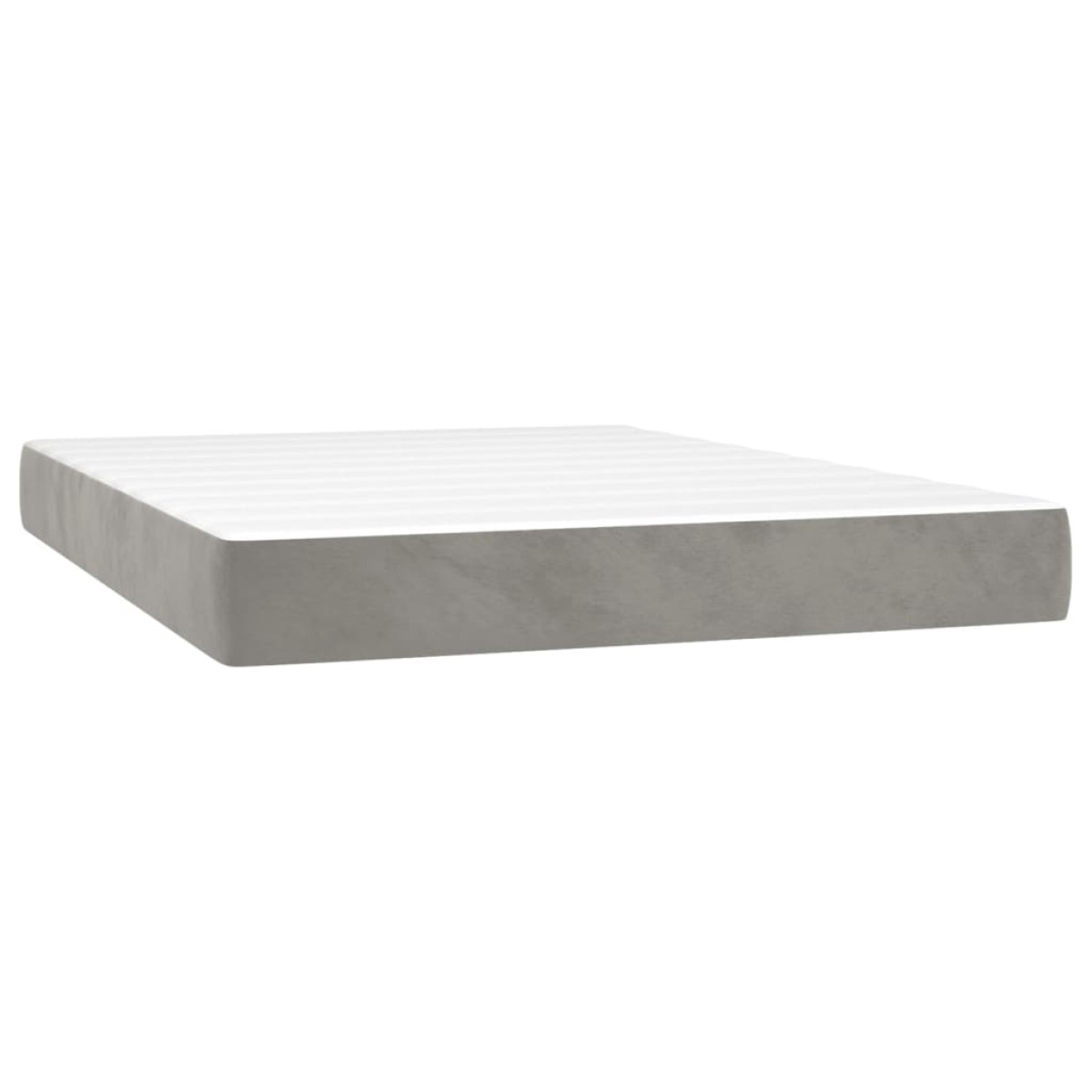 vidaXL Κρεβάτι Boxspring με Στρώμα&LED Αν. Γκρι 140x190 εκ. Βελούδινο