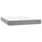vidaXL Κρεβάτι Boxspring με Στρώμα&LED Αν. Γκρι 140x190 εκ. Βελούδινο