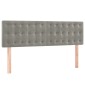 vidaXL Κρεβάτι Boxspring με Στρώμα&LED Αν. Γκρι 140x190 εκ. Βελούδινο