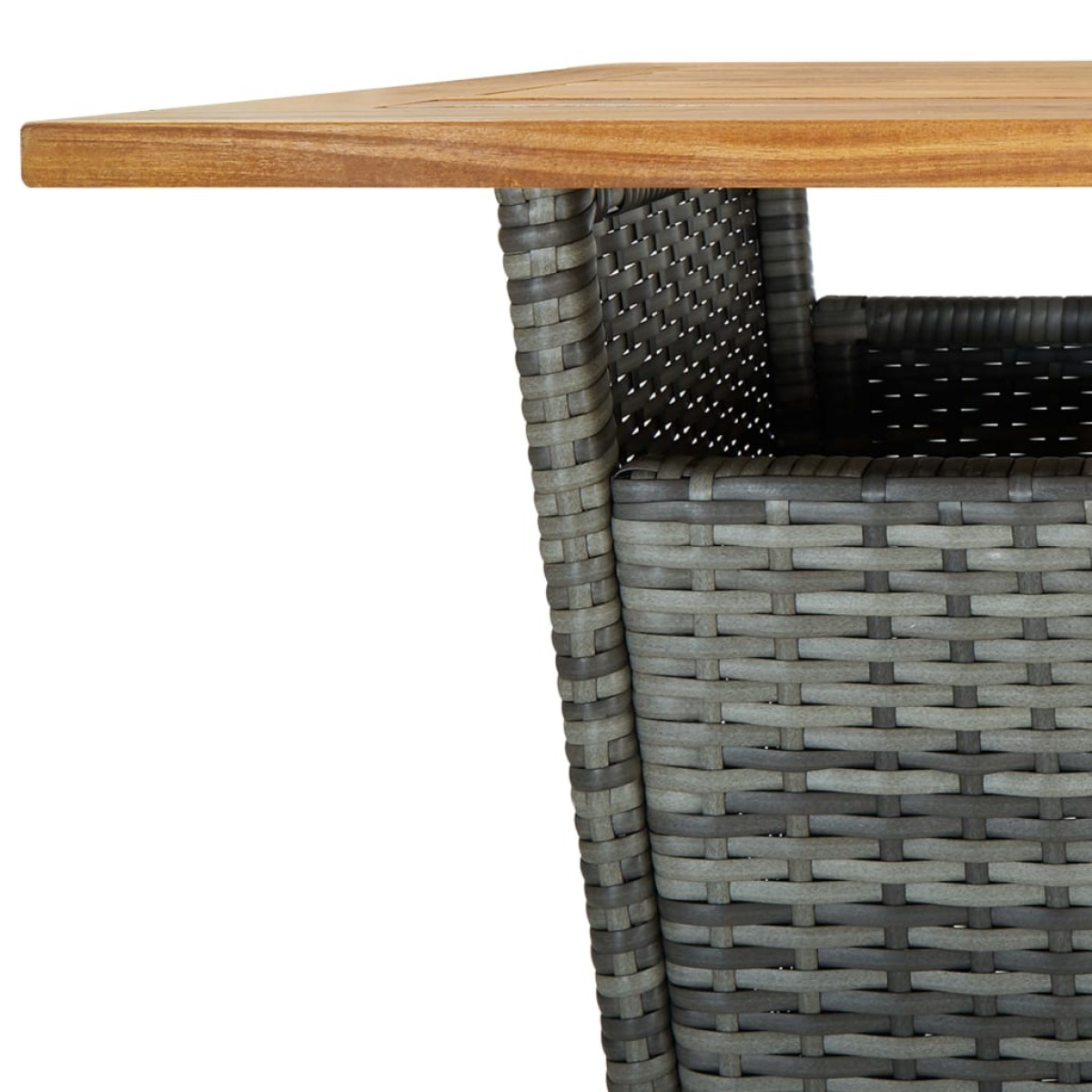 vidaXL Τραπέζι Μπαρ Γκρι 60x60x110 εκ. Συνθετικό Ρατάν / Ξύλο Ακακίας