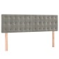 vidaXL Κρεβάτι Boxspring με Στρώμα & LED Αν.Γκρι 140x200 εκ. Βελούδινο