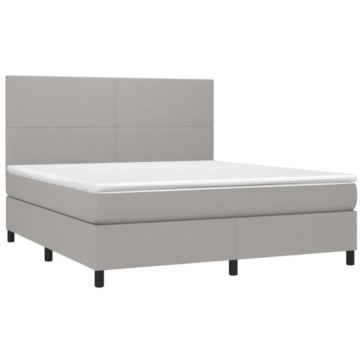 vidaXL Κρεβάτι Boxspring με Στρώμα & LED Αν.Γκρι 160x200εκ. Υφασμάτινο