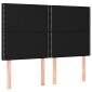 vidaXL Κρεβάτι Boxspring με Στρώμα & LED Μαύρο 140x190 εκ. Υφασμάτινο