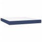 vidaXL Κρεβάτι Boxspring με Στρώμα & LED Μπλε 180x200 εκ. Υφασμάτινο