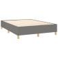 vidaXL Κρεβάτι Boxspring με Στρώμα & LED Σκ.Γκρι 140x190εκ. Υφασμάτινο