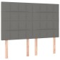 vidaXL Κρεβάτι Boxspring με Στρώμα & LED Σκ.Γκρι 140x190εκ. Υφασμάτινο