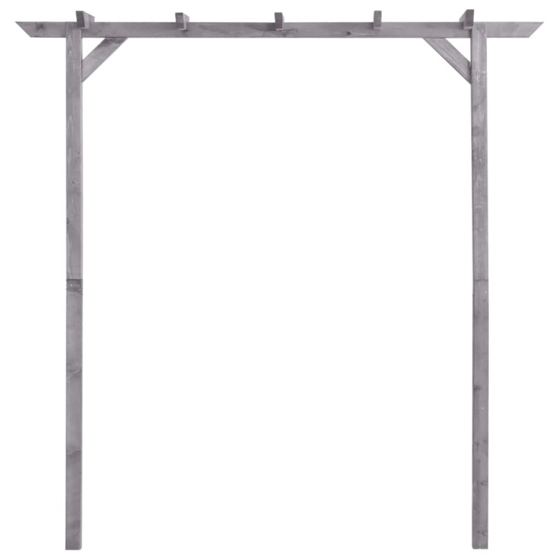 vidaXL Πέργκολα Κήπου Γκρι 200 x 40 x 205 εκ. Εμποτισμένο Ξύλο Πεύκου