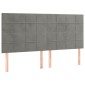 vidaXL Κρεβάτι Boxspring με Στρώμα & LED Αν.Γκρι 180x200 εκ. Βελούδινο