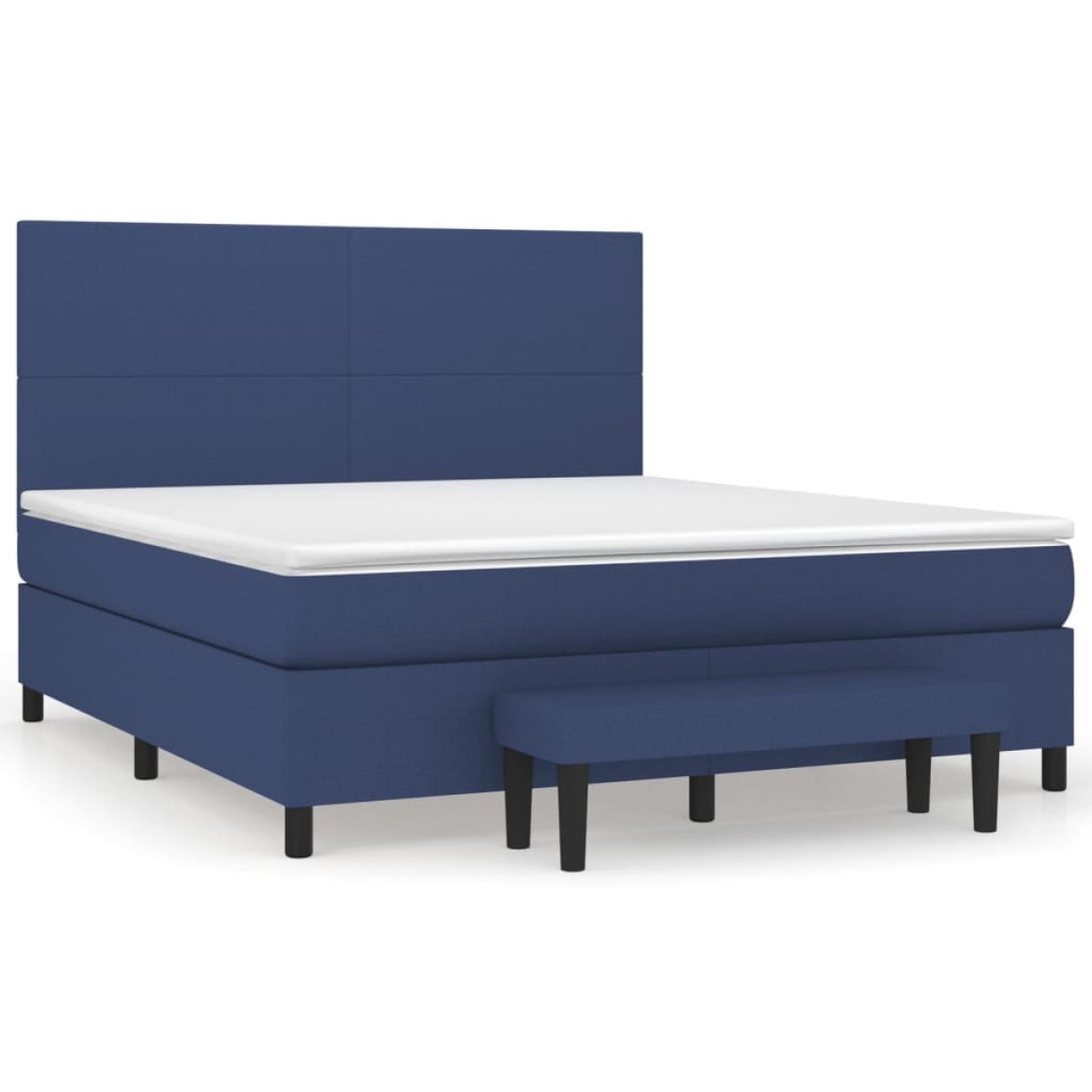 vidaXL Κρεβάτι Boxspring με Στρώμα Μπλε 180x200 εκ. Υφασμάτινο