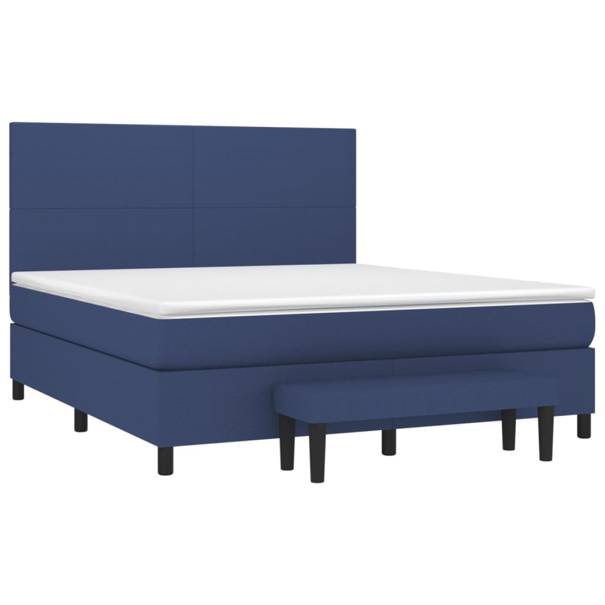 vidaXL Κρεβάτι Boxspring με Στρώμα Μπλε 180x200 εκ. Υφασμάτινο