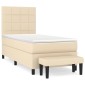 vidaXL Κρεβάτι Boxspring με Στρώμα Κρεμ 80 x 200 εκ. Υφασμάτινο