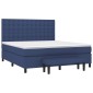 vidaXL Κρεβάτι Boxspring με Στρώμα Μπλε 180x200 εκ. Υφασμάτινο