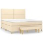 vidaXL Κρεβάτι Boxspring με Στρώμα Κρεμ 180x200 εκ. Υφασμάτινο
