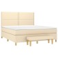 vidaXL Κρεβάτι Boxspring με Στρώμα Κρεμ 180x200 εκ. Υφασμάτινο