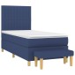 vidaXL Κρεβάτι Boxspring με Στρώμα Μπλε 90x190 εκ.Υφασμάτινο