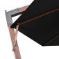vidaXL Ομπρέλα Κρεμαστή με Ιστό Μαύρη 3,5 x 2,9 μ. Μασίφ Ξύλο Ελάτης