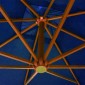 vidaXL Ομπρέλα Κρεμαστή με Ιστό Αζούρ Μπλε 3 x 3 μ. Μασίφ Ξύλο Ελάτης