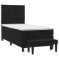 vidaXL Κρεβάτι Boxspring με Στρώμα Μαύρο 90x200 εκ. Βελούδινο