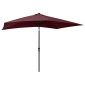 vidaXL Ομπρέλα Μπορντό 2 x 3 μ. με LED και Ατσάλινο Ιστό