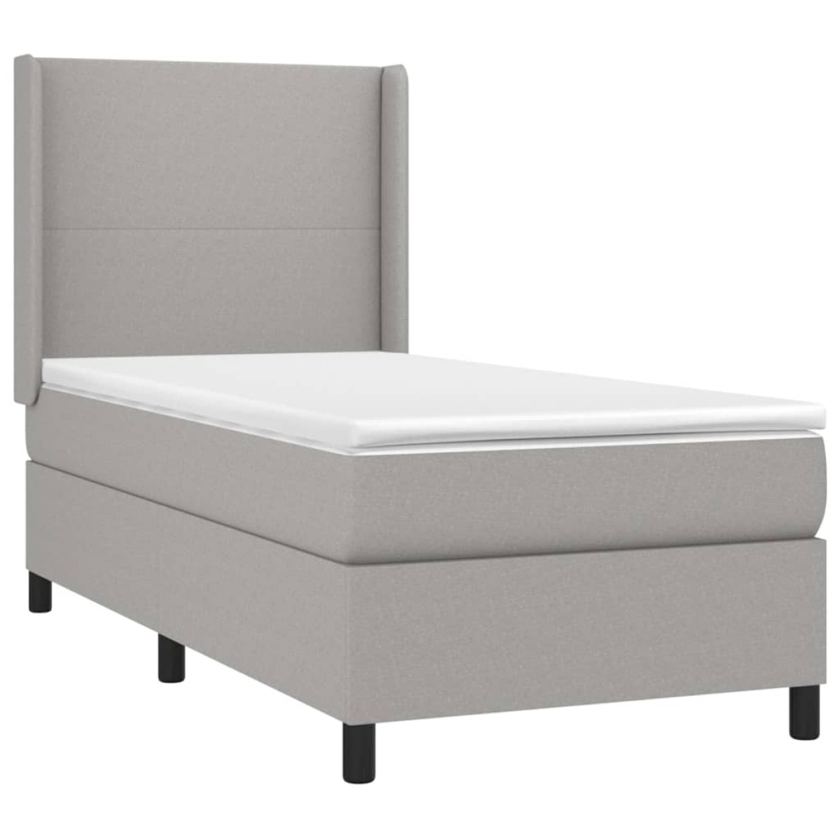 vidaXL Κρεβάτι Boxspring με Στρώμα & LED Αν.Γκρι 80x200 εκ. Υφασμάτινο