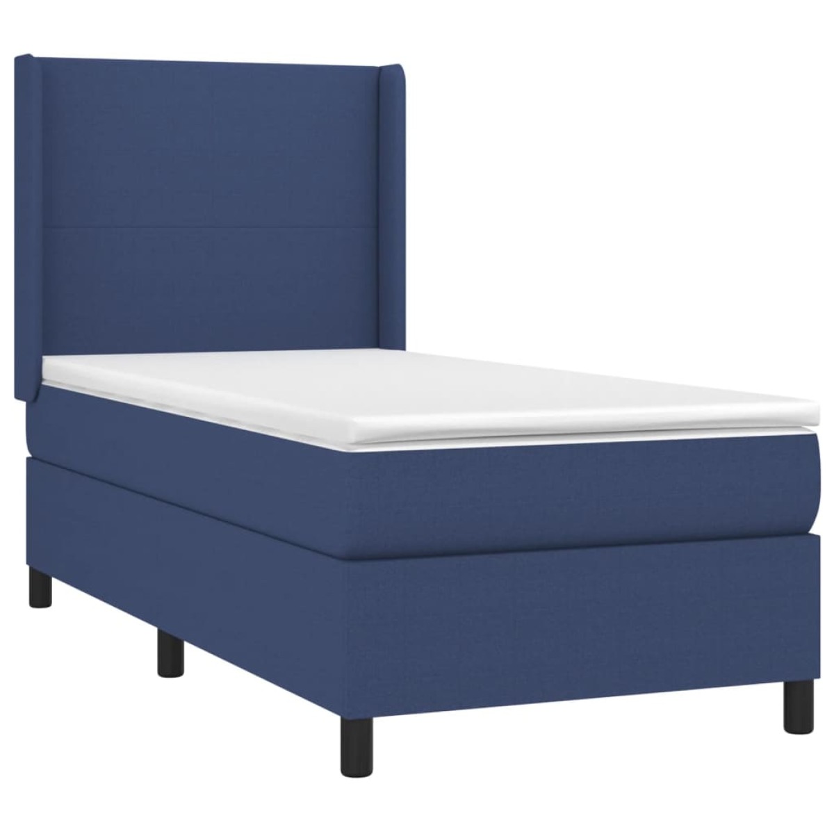 vidaXL Κρεβάτι Boxspring με Στρώμα & LED Μπλε 90x200 εκ. Υφασμάτινο