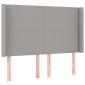 vidaXL Κρεβάτι Boxspring με Στρώμα & LED Αν.Γκρι 140x200εκ. Υφασμάτινο