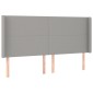 vidaXL Κρεβάτι Boxspring με Στρώμα & LED Αν.Γκρι 180x200εκ. Υφασμάτινο