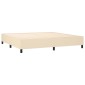 vidaXL Κρεβάτι Boxspring με Στρώμα & LED Κρεμ 200x200 εκ. Υφασμάτινο