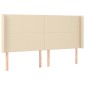 vidaXL Κρεβάτι Boxspring με Στρώμα & LED Κρεμ 200x200 εκ. Υφασμάτινο