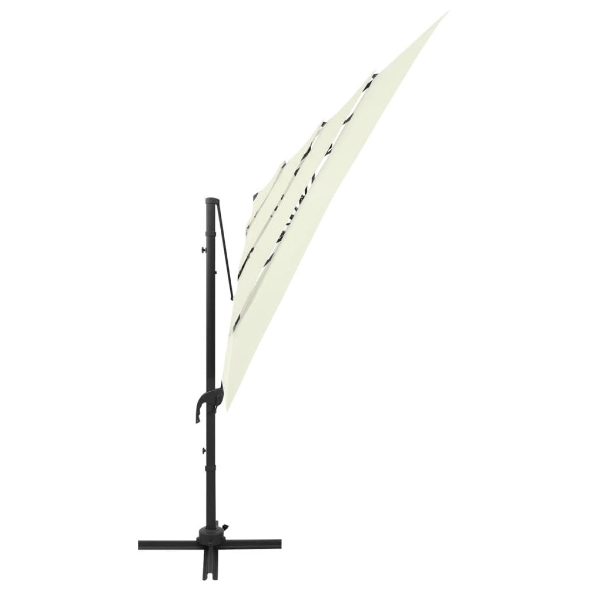 vidaXL Ομπρέλα 4 Επιπέδων Χρώμα Άμμου 250 x 250 εκ. με Ιστό Αλουμινίου