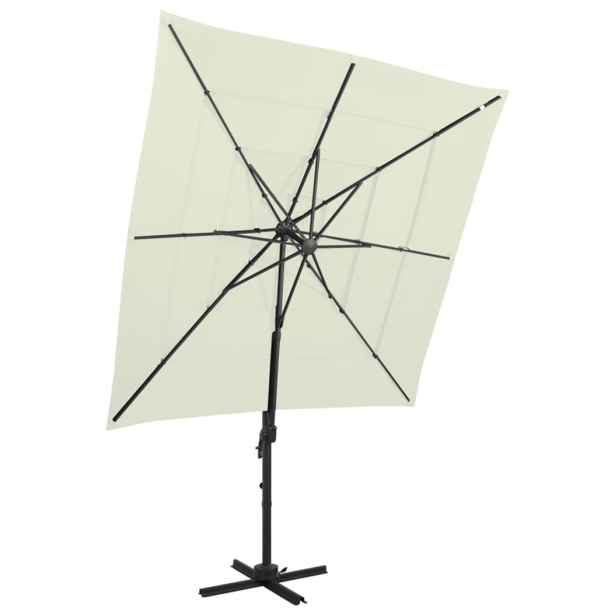 vidaXL Ομπρέλα 4 Επιπέδων Χρώμα Άμμου 250 x 250 εκ. με Ιστό Αλουμινίου