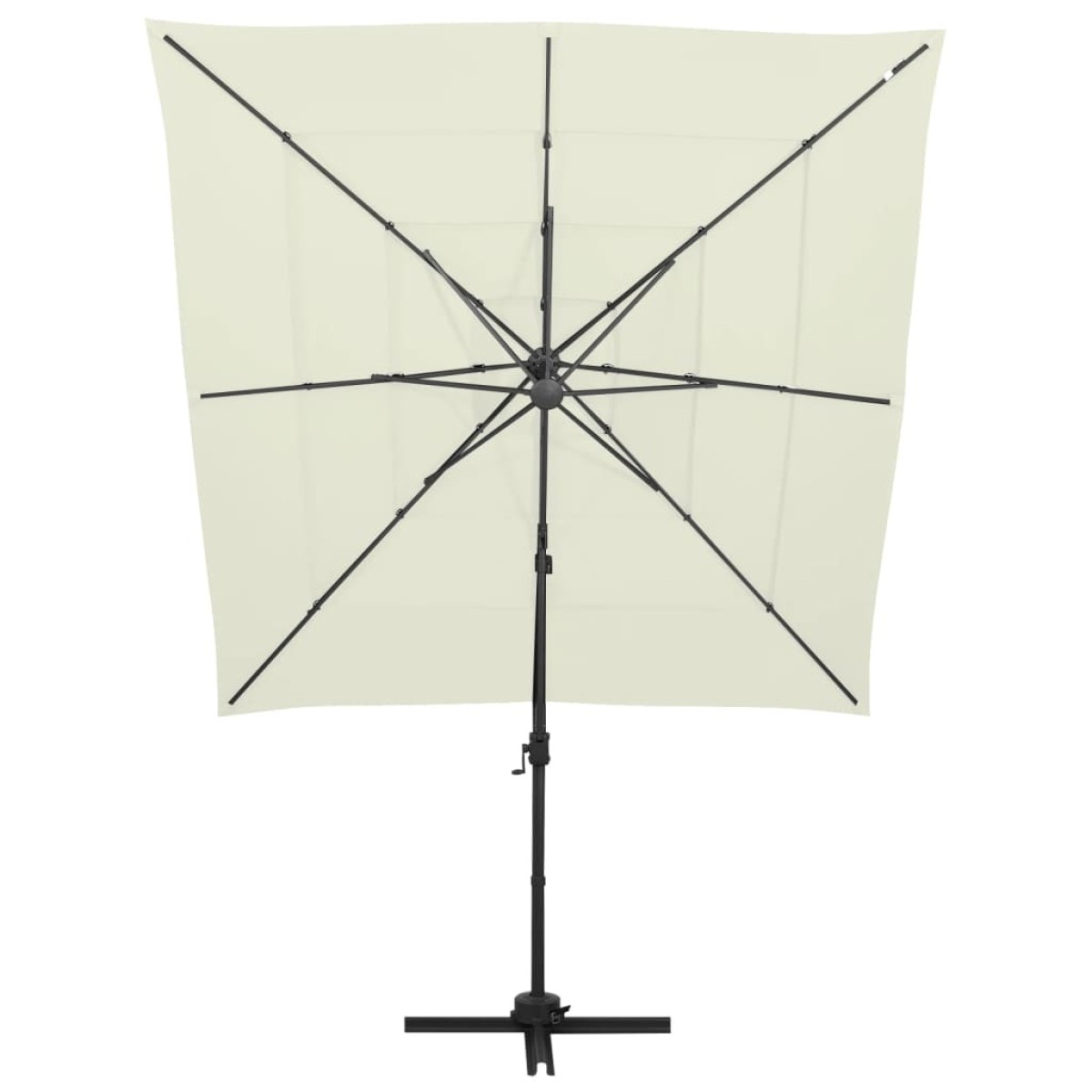 vidaXL Ομπρέλα 4 Επιπέδων Χρώμα Άμμου 250 x 250 εκ. με Ιστό Αλουμινίου