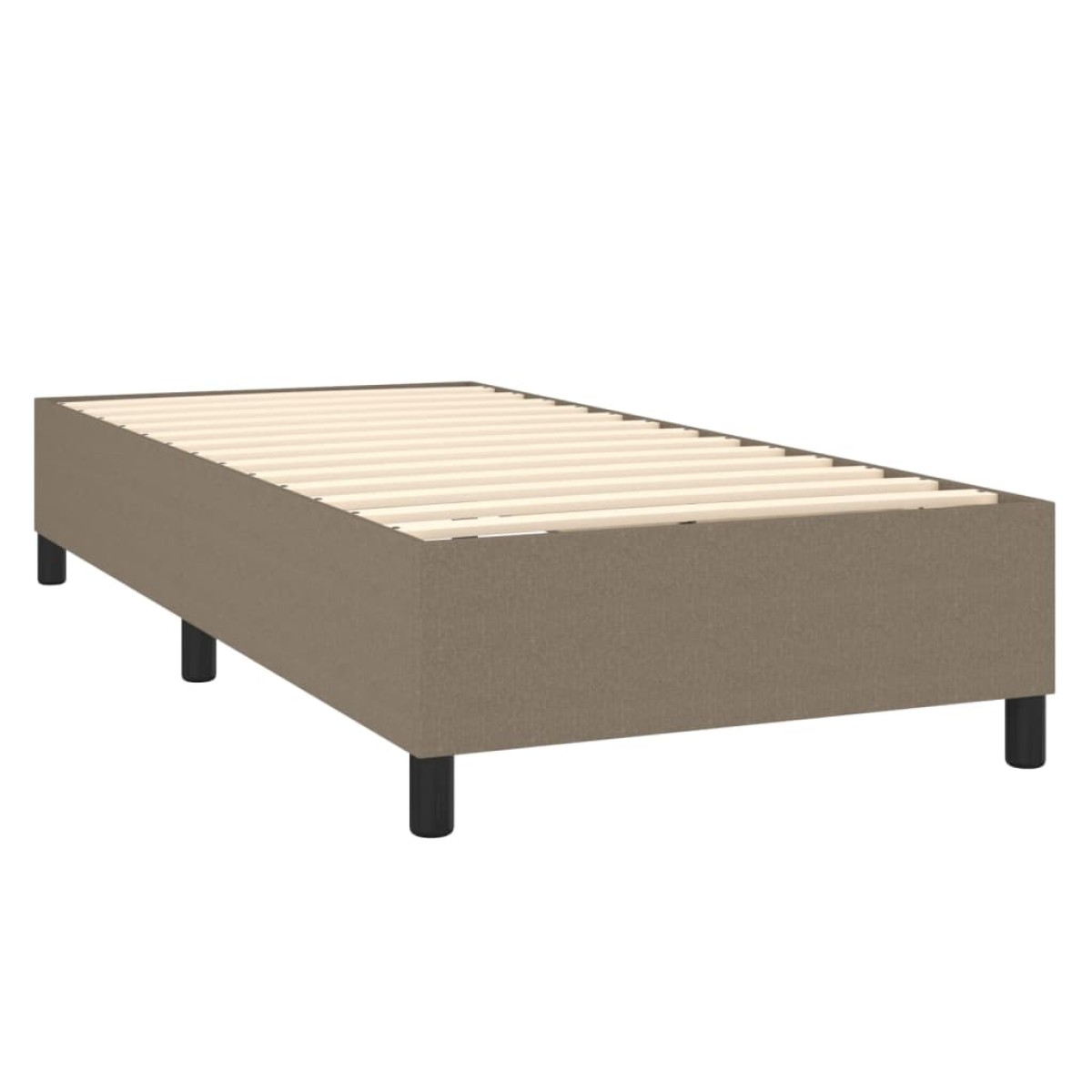 vidaXL Κρεβάτι Boxspring με Στρώμα & LED Taupe 100x200 εκ. Υφασμάτινο