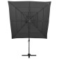 vidaXL Ομπρέλα 4 Επιπέδων Ανθρακί 250 x 250 εκ. με Ιστό Αλουμινίου