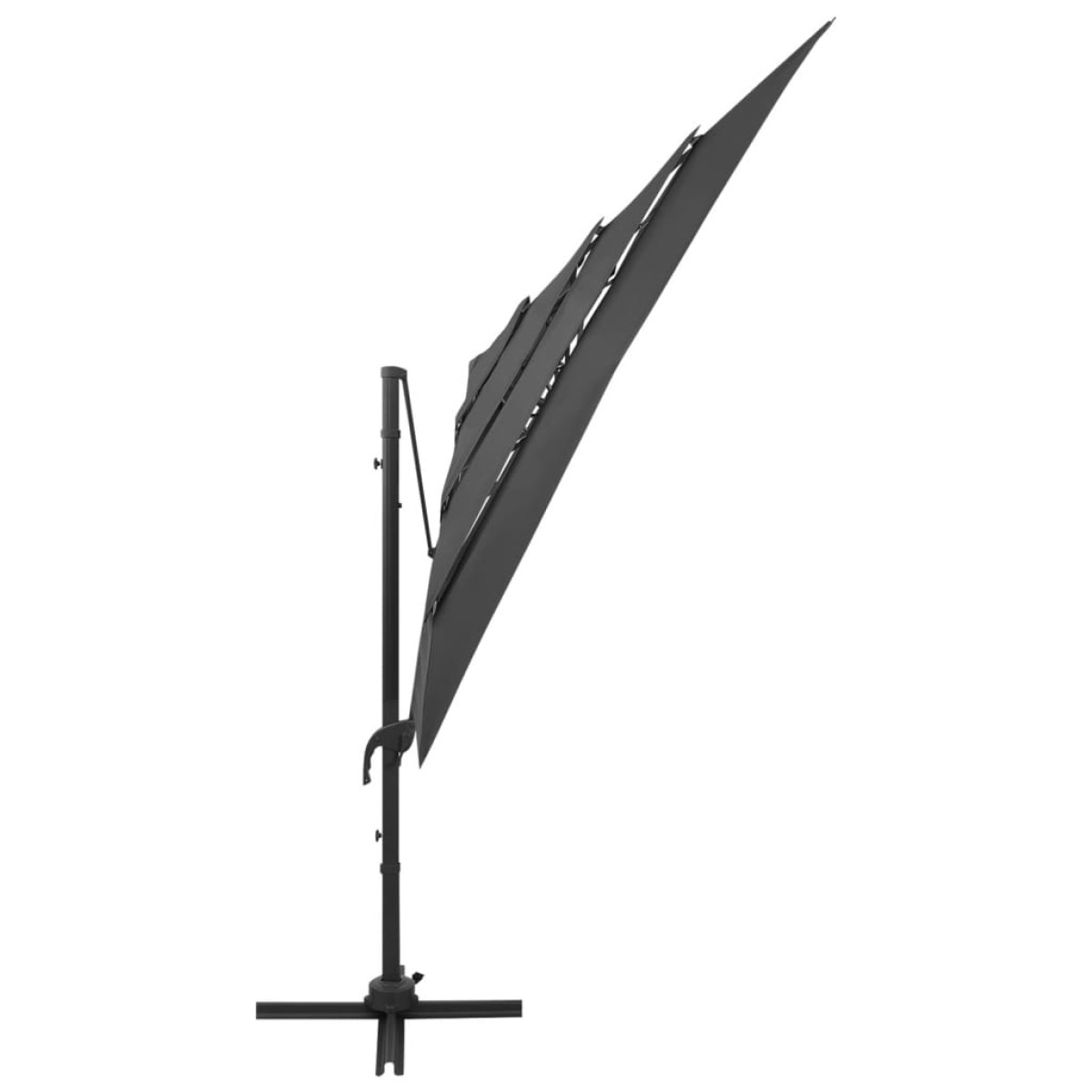 vidaXL Ομπρέλα 4 Επιπέδων Ανθρακί 250 x 250 εκ. με Ιστό Αλουμινίου