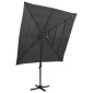 vidaXL Ομπρέλα 4 Επιπέδων Ανθρακί 250 x 250 εκ. με Ιστό Αλουμινίου