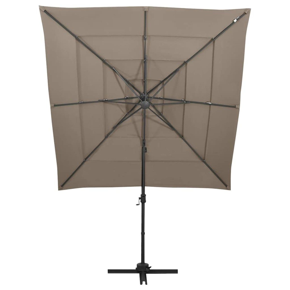 vidaXL Ομπρέλα 4 Επιπέδων Taupe 250 x 250 εκ. με Ιστό Αλουμινίου
