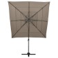 vidaXL Ομπρέλα 4 Επιπέδων Taupe 250 x 250 εκ. με Ιστό Αλουμινίου