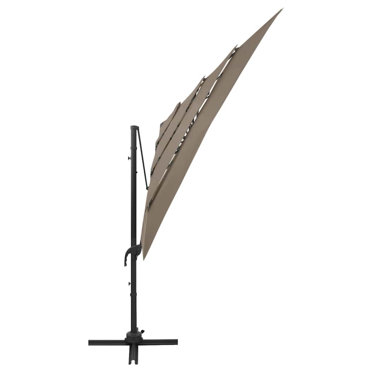 vidaXL Ομπρέλα 4 Επιπέδων Taupe 250 x 250 εκ. με Ιστό Αλουμινίου