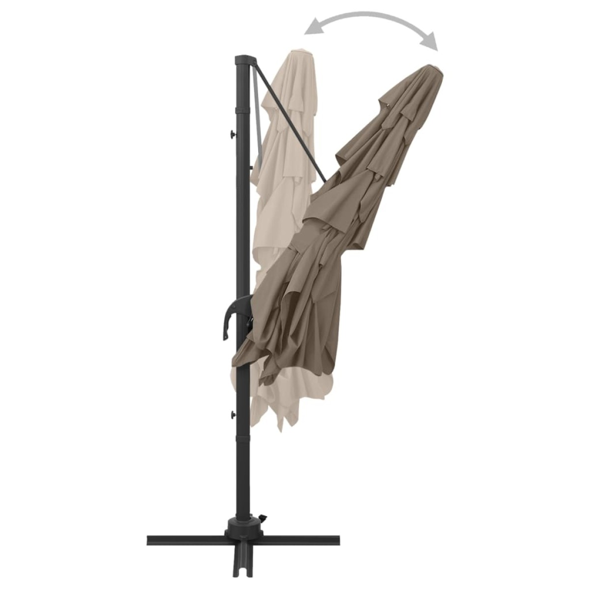 vidaXL Ομπρέλα 4 Επιπέδων Taupe 250 x 250 εκ. με Ιστό Αλουμινίου